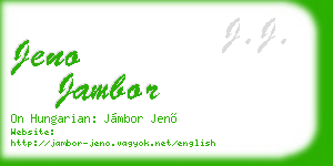 jeno jambor business card