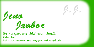 jeno jambor business card